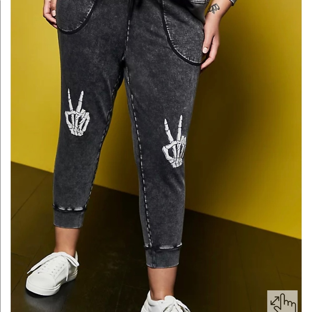 Torrid Love Sick FIT JOGGER - FLEECE BLACK WASH